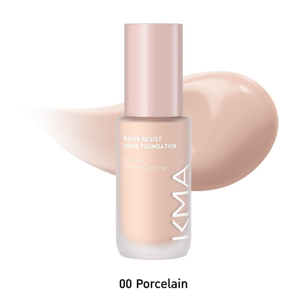 KMA Water Resist Foundation 30ml รองพื้นกันน้ำ คุมมันนาน 12 ชม. Porcelain