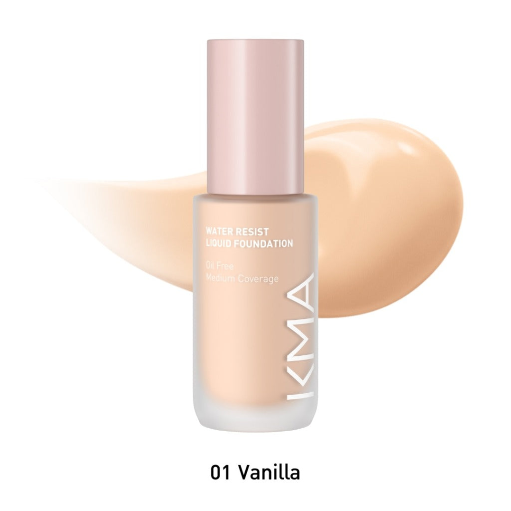 KMA Water Resist Foundation 30ml รองพื้นกันน้ำ คุมมันนาน 12 ชม. Vanilla